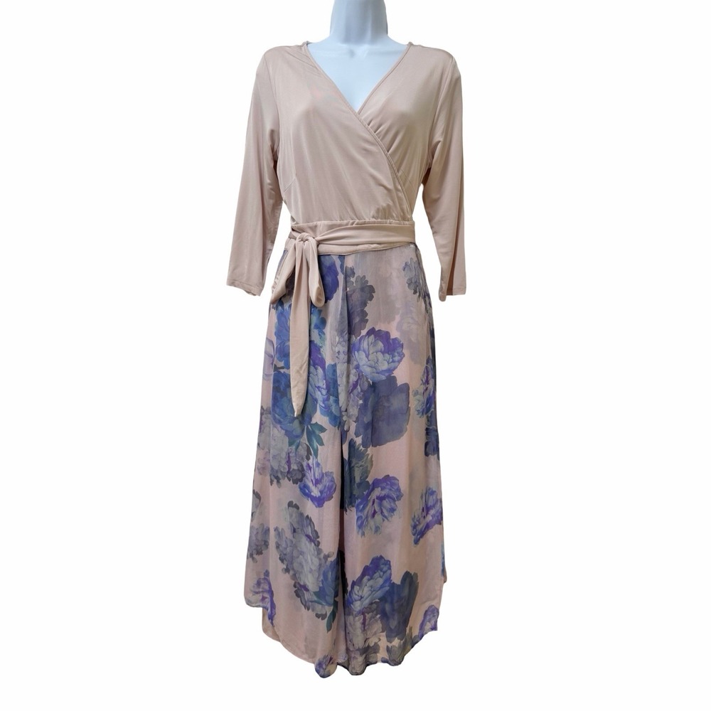 Seraphine Demelza Wrap Maternity Nursing Floral Midi Dress US 12 Pink Modest